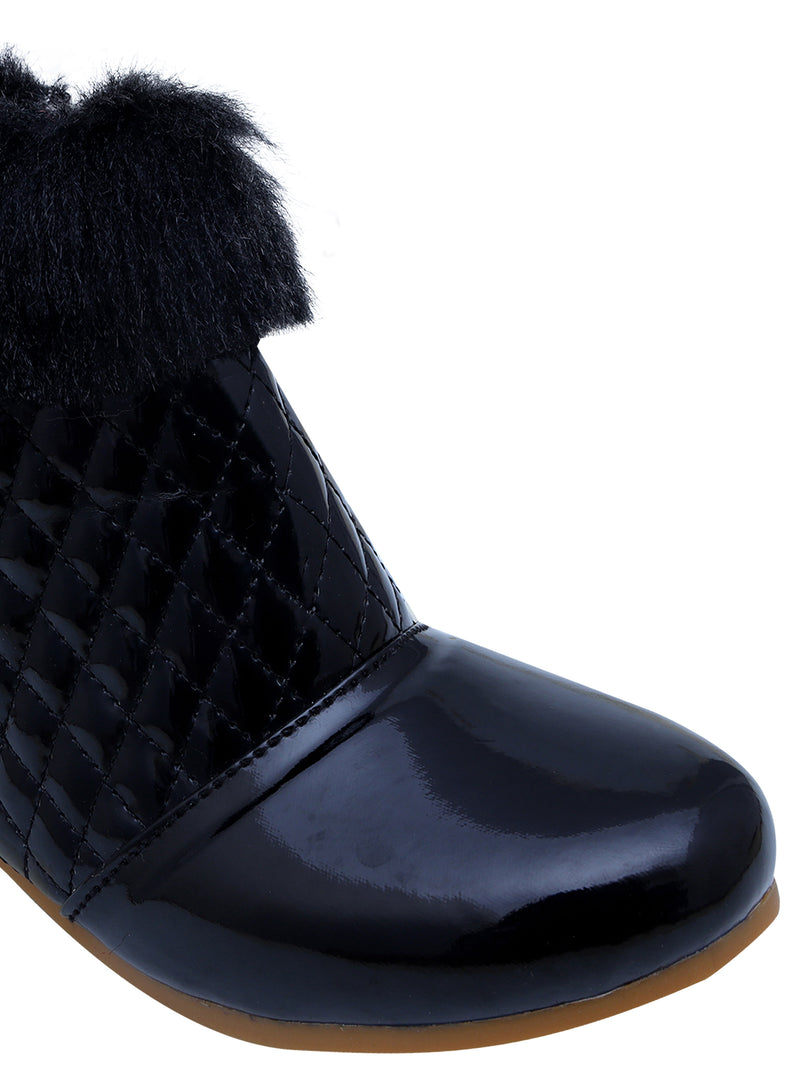 D'chica Winter Black Boots For Girls Black