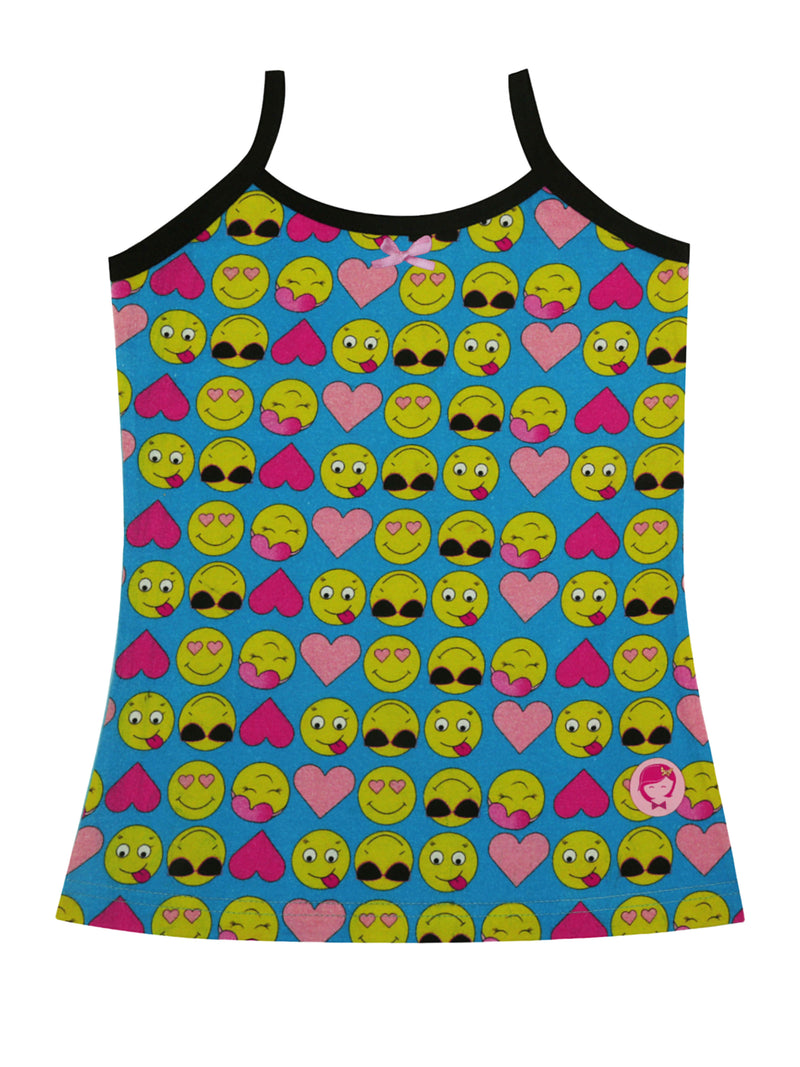 Pack of 2 Solid and Printed Camisoles/ Cotton Slip For Girls -DCCMMR6601 - D'chica