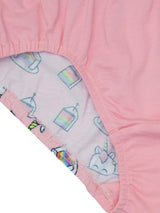 D'chica Girls Pack Of 3 Premium Cotton Brief/Panties For Girls Unicorn Cake Print & Solid Colors - D'chica