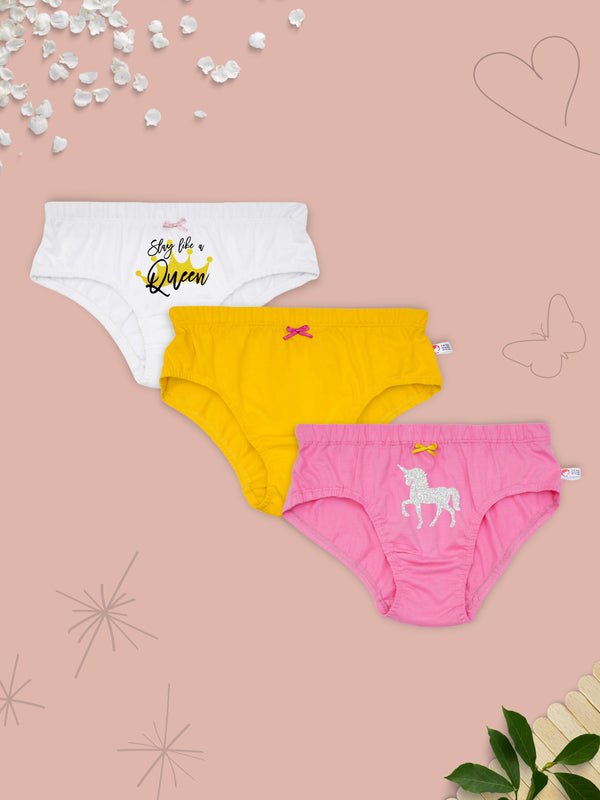 D'chica Set of 3 Panties/Briefs for girls and teenagers|Cotton Panty for girls| No itching, No rashes- DCPNSE8103
