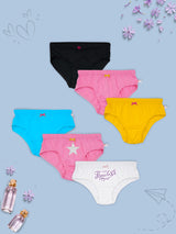 HIPSTER COTTON PANTIES, COMFORTABLE & FULL COVERAGE | PRINTED & SOLID BRIEFS, SET OF 6 - D'chica
