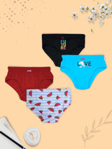 D'chica Set of 4 Panties/Briefs for girls and teenagers|Cotton Panty for girls| No itching, No rashes- DCPNSE8117