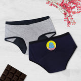 D'chica Pack of 2 Her Success Eco-Friendly Anti Microbial Lining Period Panties For Teen Girls, Pad-free Periods Navy Blue - D'chica