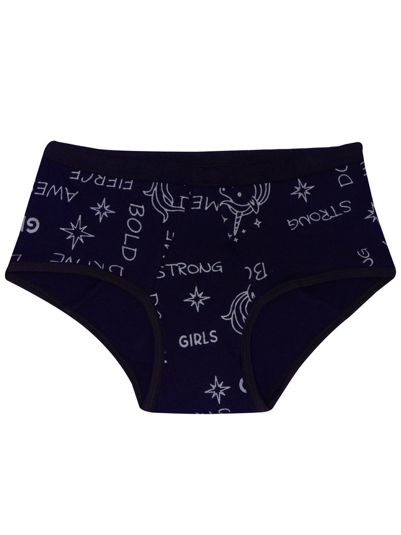 D'chica Pack of 2  Metallic Navy Blue Eco-Friendly o-Friendly Anti Microbial Lining Period Panties For Teen Girls, Pad-free Periods Dark Grey