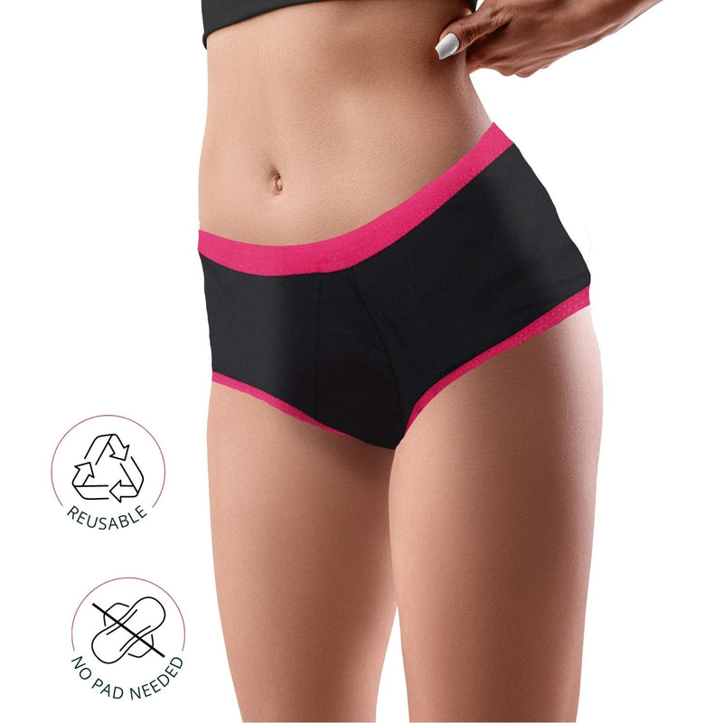 D'chica Pack of 2  Eco-friendly, Anti -Microbial Lining, Period Panties For Teenagers, No Pad Required, Black & Grey - D'chica