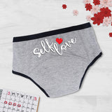 D'chica Self Love Print o-Friendly Anti Microbial Lining Eco-friendly Period Panties For Teenagers Maroon, No Pad Required, Grey - D'chica
