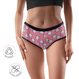 D'chica Pack of 2  Eco-friendly, Anti-Microbial Lining, Period Panties For Teenagers, No Pad Required, Grey & Kitty Print - D'chica