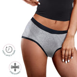 D'chica Pack of 2  Eco-friendly, Anti-Microbial Lining, Period Panties For Teenagers, No Pad Required, Grey & Kitty Print - D'chica
