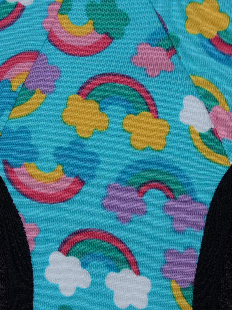 D'chica Rainbow Period Eco-Friendly Anti Microbial LiningPanties For Girls Pink With Black Lining, PFOS PFAS Free