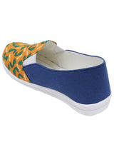 D'chica Bro Yellow Dino Print Slip On Shoes For Girls - D'chica