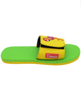 D'chica Flamingo Applique Slippers  Yellow & Green