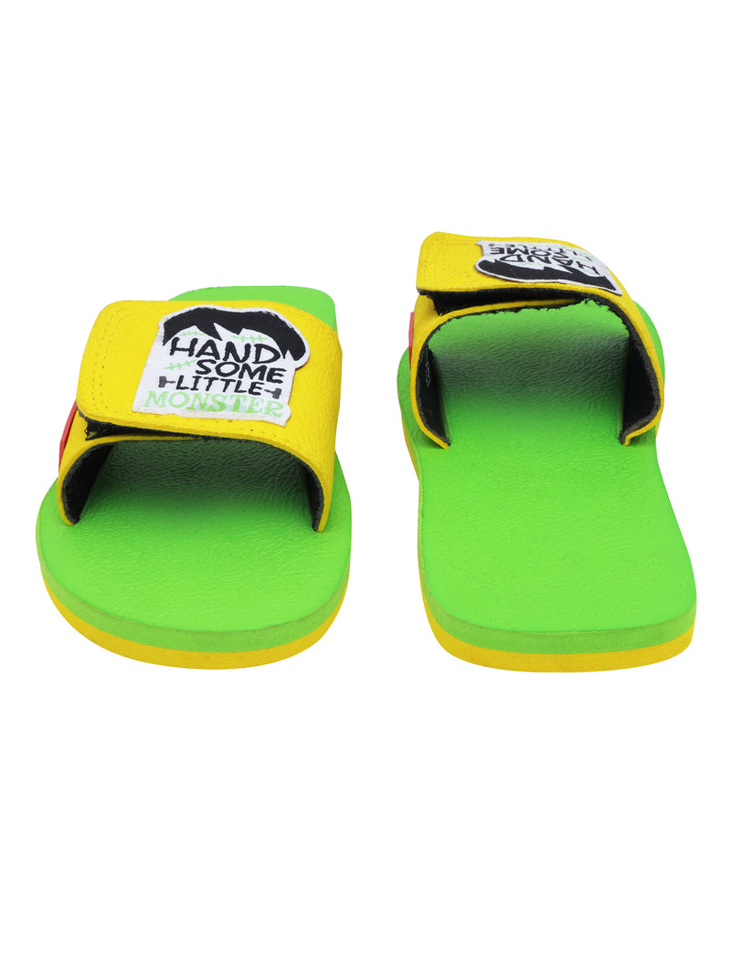 D'chica Handsome Applique Slippers Yellow & Green - D'chica