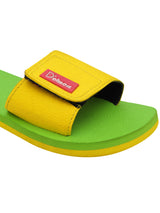 D'chica Slippers Sliders For Kids Yellow & Green - Monsoon Sale - D'chica