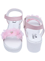 D'chica Festive & Partywear Wedge Heels For Girls Pink