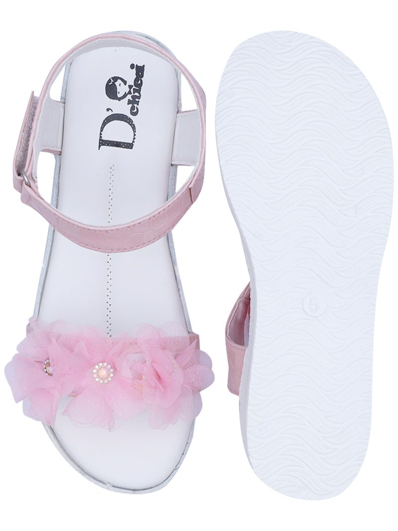 D'chica Festive & Partywear Wedge Heels For Girls Pink