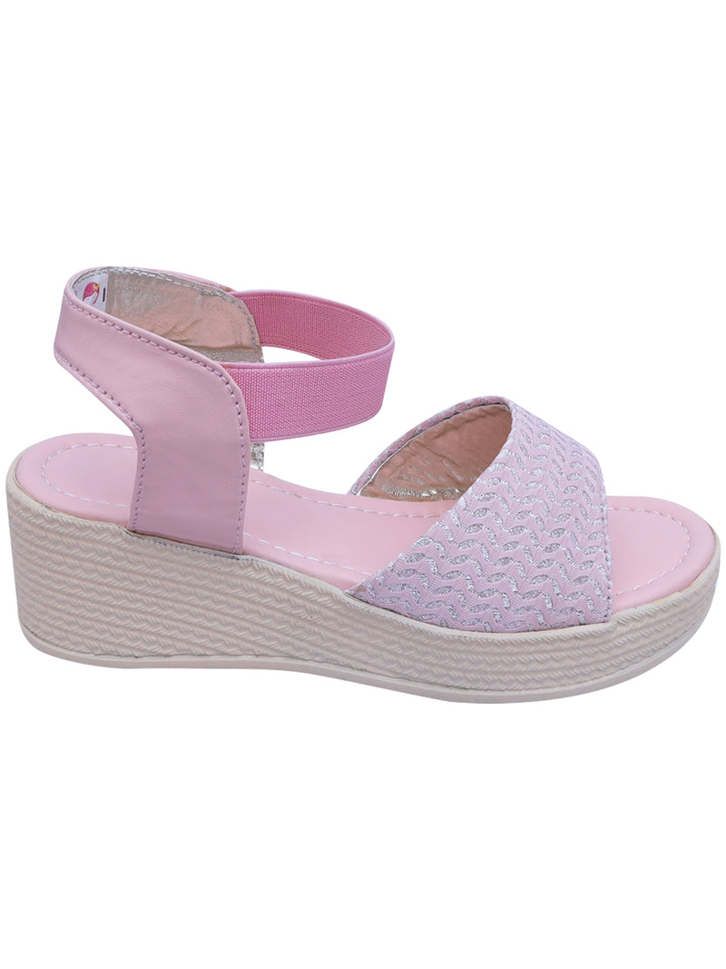D'chica Pink Wedge Heels For Girls - D'chica