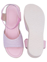 D'chica Pink Wedge Heels For Girls - D'chica