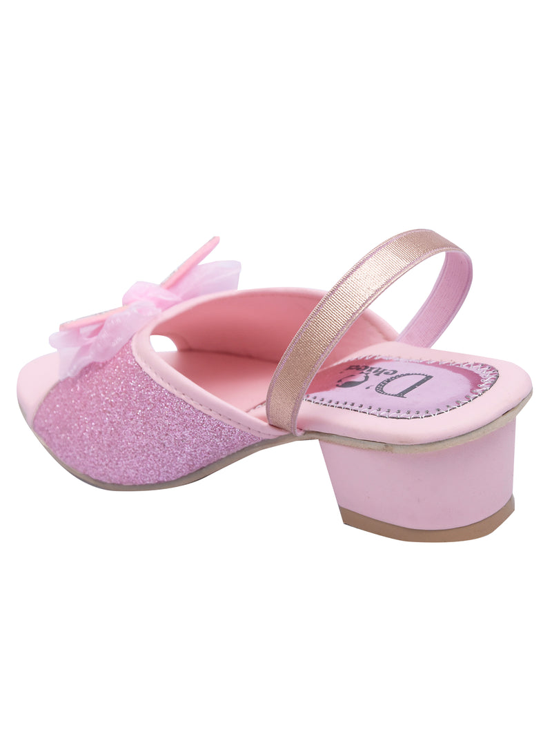 D'chica Pink Heels With Bow Embellisment - D'chica