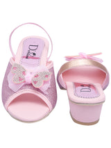 D'chica Pink Heels With Bow Embellisment
