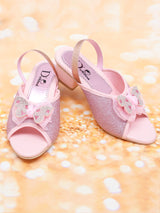 D'chica Pink Heels With Bow Embellisment