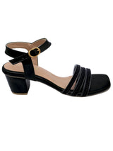 D'chica Sparkly Black Block Heels Sandals