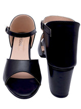 Casual Wear Black Ankle Strap Heel - D'chica