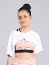 D’chica Bust Cut Activewear Sports Top Half Sleeve Workout Cardio Fitness Gym Crop Top - D'chica