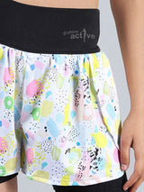 Multicolour Overlapping Shorts With Tights | Side Pocket For Essentials | Pack of - 1 - D'chica