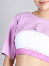 Bust Cut Sports Crop Top | Purple Activewear Pack Of 1
