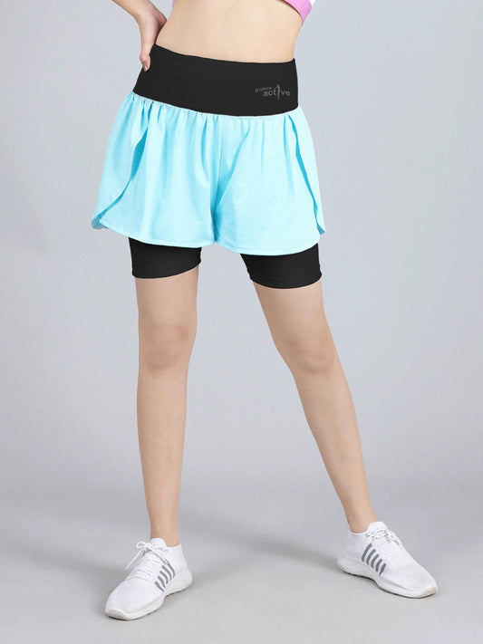 Overlapping Shorts With Tights, Sports Shorts With Side Pocket