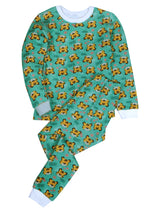 D'chica Slim fit Bro Lion Print Thermal Top & Bottom Set For Boys & Girls Green