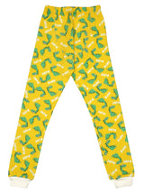 D'chica Slim fit Bro Dino Print Thermal Track Pants For Boys & Girls Yellow