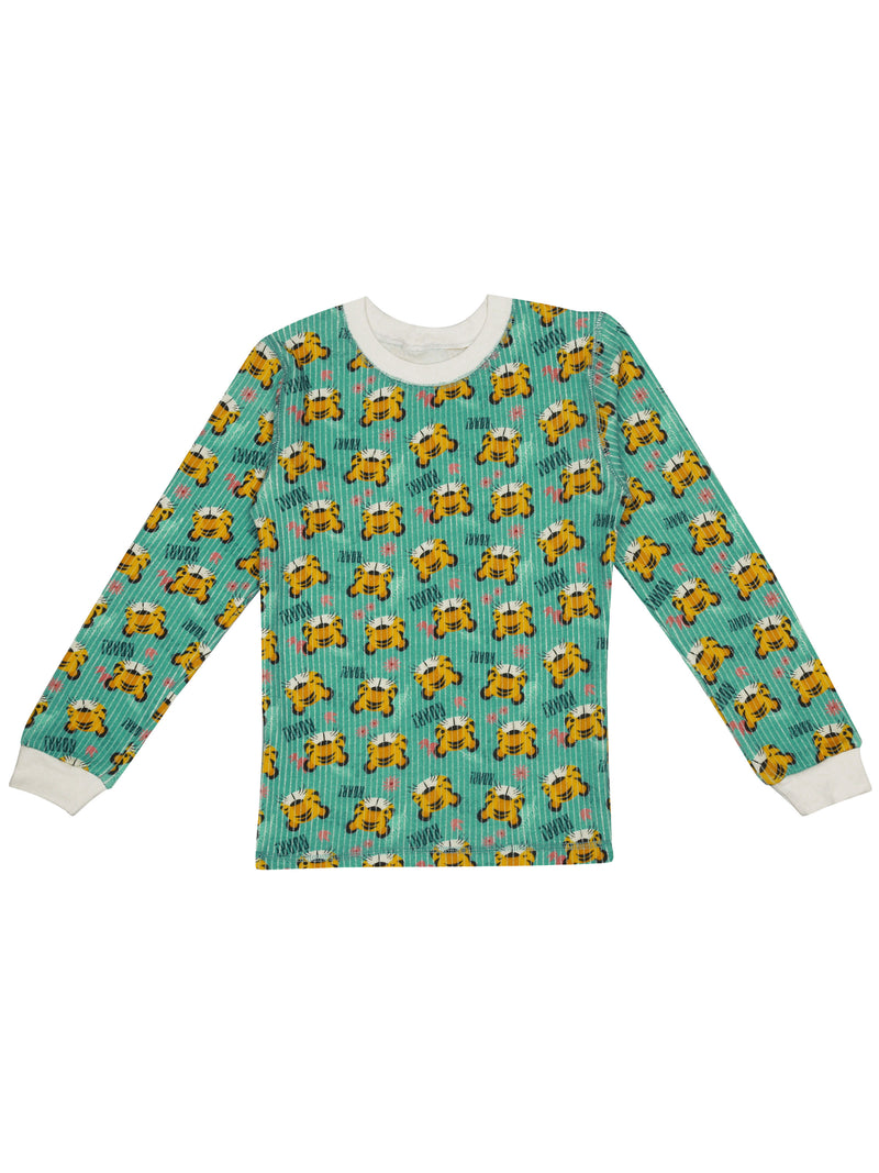 D'chica Slim fit Bro Lion Print Thermal Full Sleeves Top For Boys