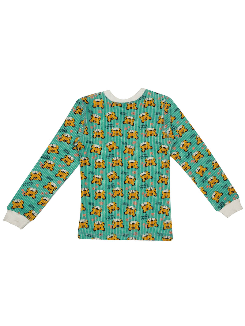 D'chica Slim fit Bro Lion Print Thermal Full Sleeves Top For Boys